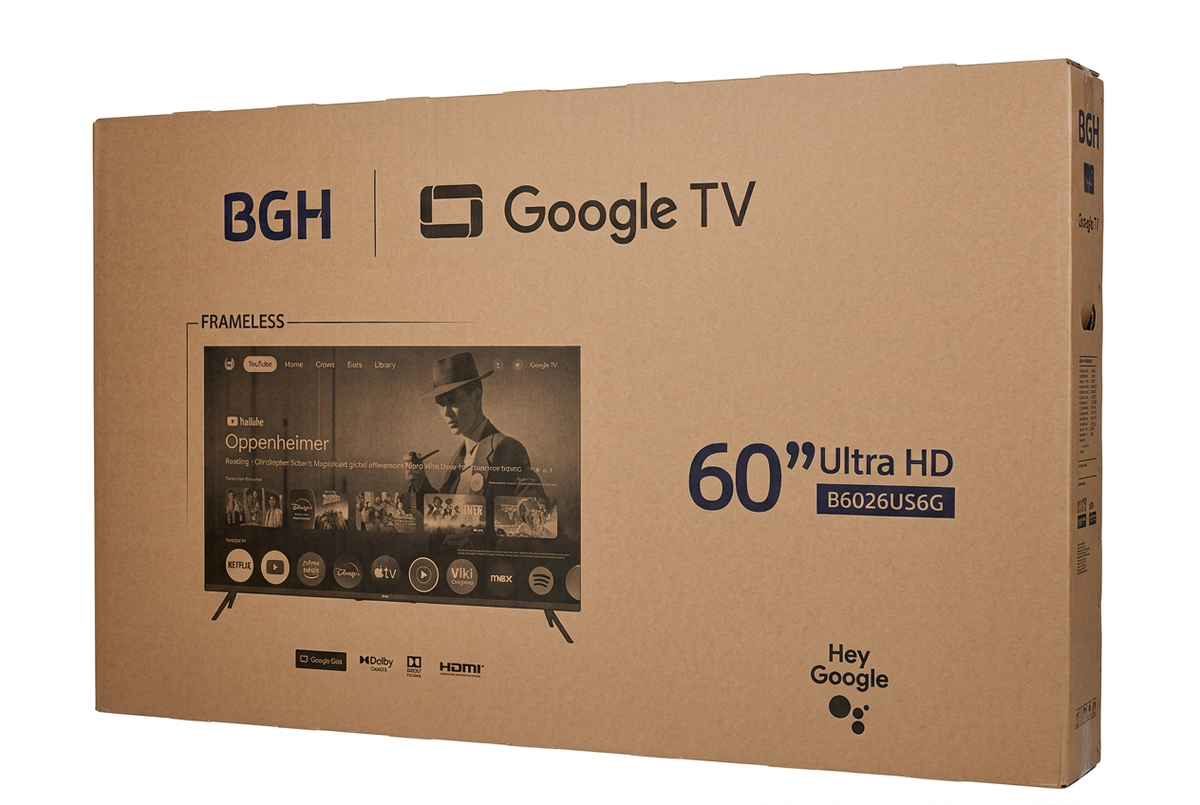 Smart TV BGH 60" Frameless Ultra HD Google TV B6026US6G